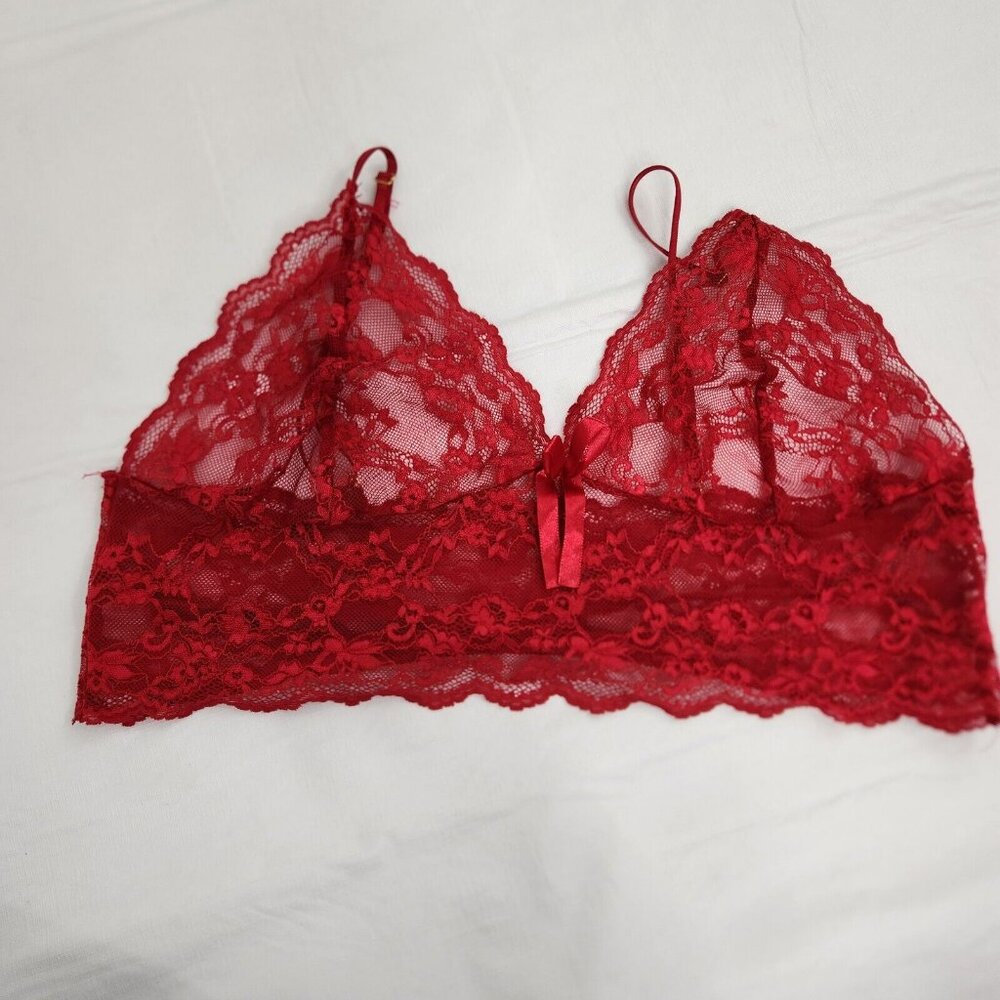 Bralette Red Lace 1 XL Women's Wireless